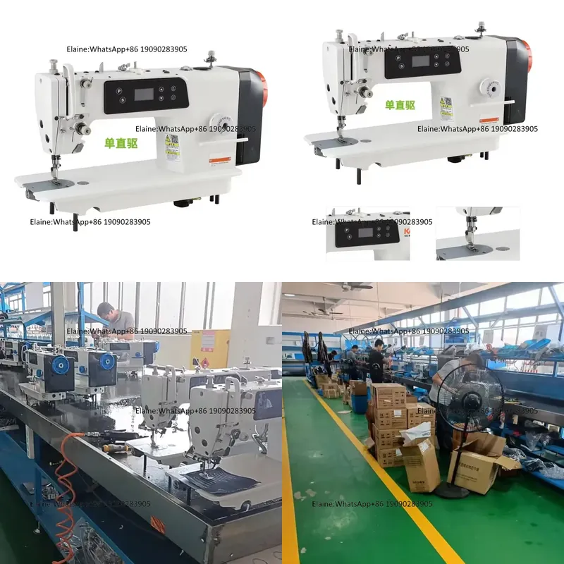 Sewing Factory - จักรเย็บผ้าอุตสาหกรรมแบบล็อคสติทช์ รุ่น QK-525-D2 พร้อมมอเตอร์เซอร์โวความเร็วสูงและระบบตัดด้ายอัตโนมัติ ขายส่งจากโรงงาน