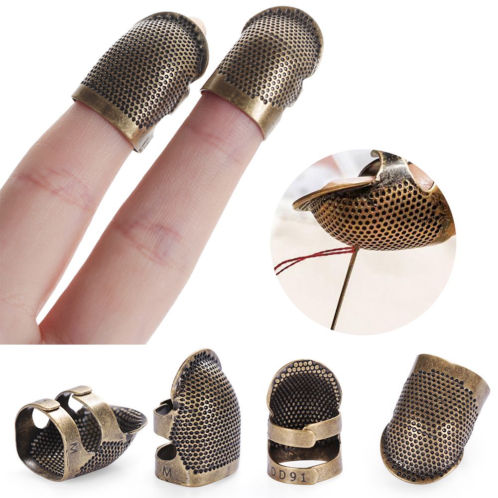 Sewing Thimble Metal - อุปกรณ์เย็บผ้า แหวนปลอกนิ้วโลหะสีทองวินเทจ สำหรับงานฝีมือ