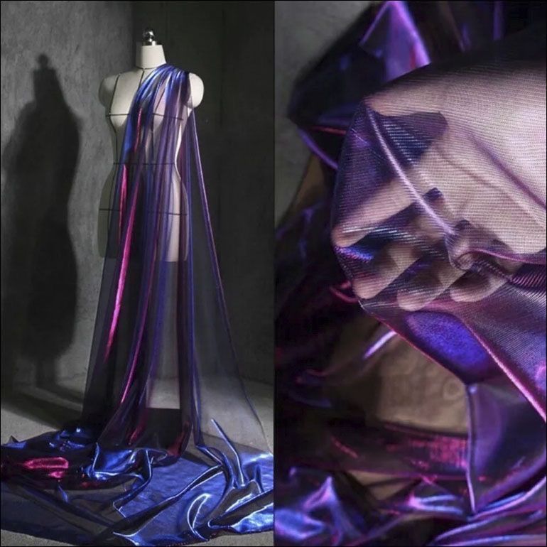 Sewing Technical Fabrics - ผ้าตาข่ายกลิตเตอร์เมทัลลิก ผ้าทูลบางโปร่งแสง ผ้ากึ่งโปร่งแสงสำหรับงาน DIY เสื้อผ้า ชุดเดรส