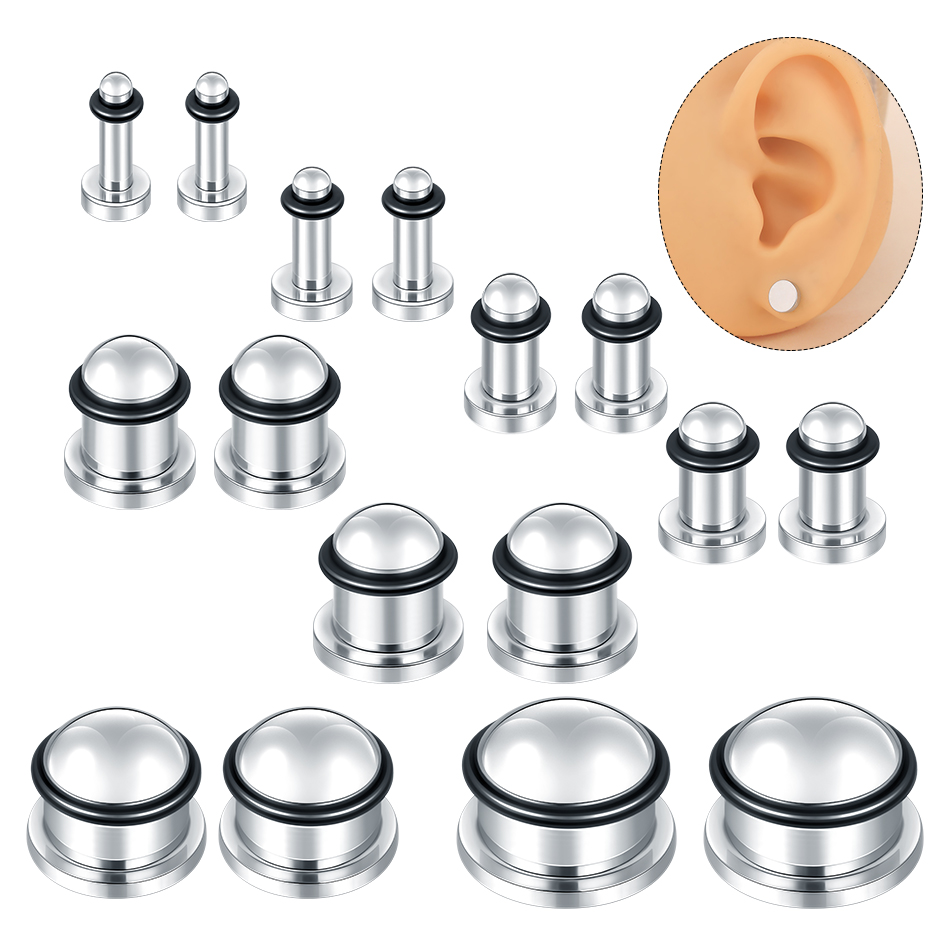1 คู่สแตนเลสสตีลหูอุโมงค์ต่างห - Seam Gauge Metal บทวิจารณ์และราคา