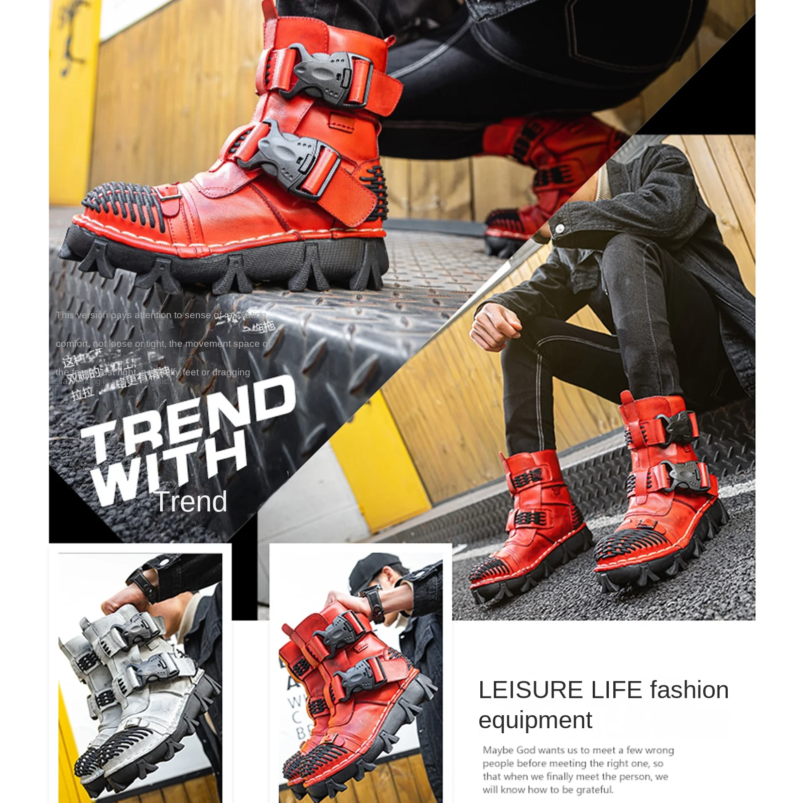 ผู้ชายรองเท้าบู๊ตรถจักรยานยนต์ - Sewing Latex บทวิจารณ์และราคา