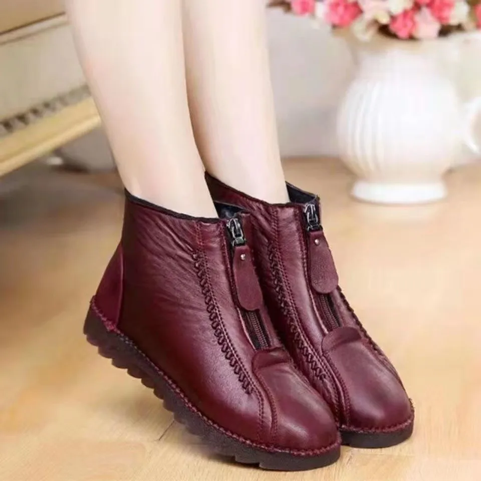 รองเท้าบูทข้อเท้าผู้หญิงสำหรับ - Sewing Front Zipper บทวิจารณ์และราคา