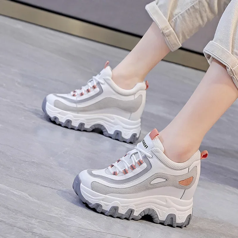 9 ซม.ของแท้หนังแพลตฟอร์ม WEDGE - Sewing Latex บทวิจารณ์และราคา